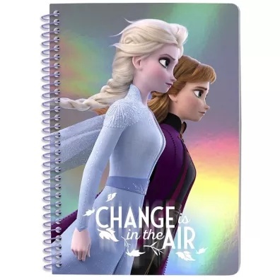 Kołonotatnik zeszyt notes z poddrukiem A5 70k KRAINA LODU metalizowana okł