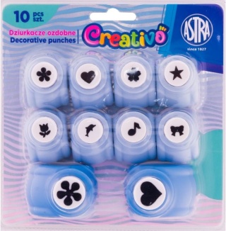 Zestaw kreatywny ASTRA Creativo 10szt. dziurkacze 10mm 8szt., 18mm 2szt.