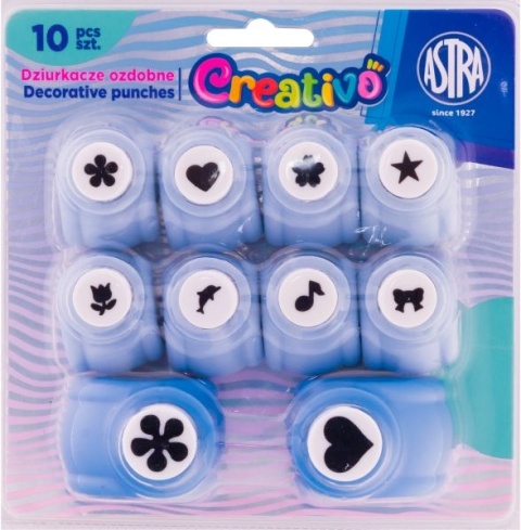 Zestaw kreatywny ASTRA Creativo 10szt. dziurkacze 10mm 8szt., 18mm 2szt.