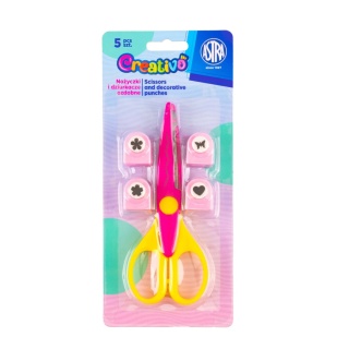 Nożyczki i dziurkacz ozdobny ASTRA Creativo – zestaw 5 el.