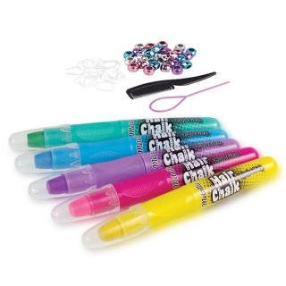 Pastele kredowe kredki kreda do włosów koraliki gumki metaliczne Colorino