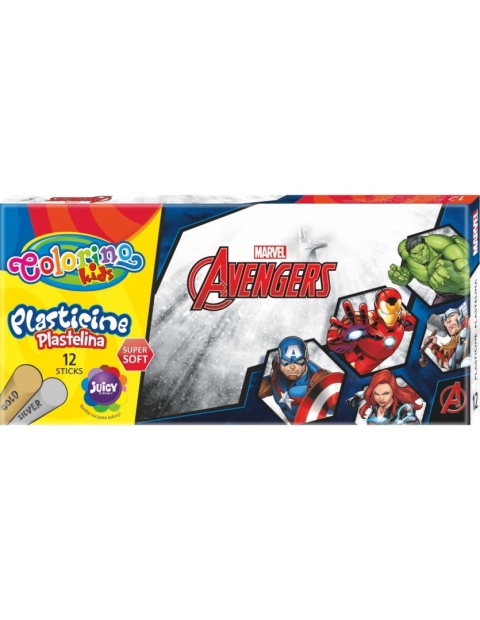 Plastelina 12 kolorów COLORINO AVENGERS