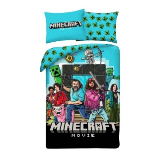 Pościel dziecięca Minecraft Film 140x200 mikrofibra Creeper Alex Steve