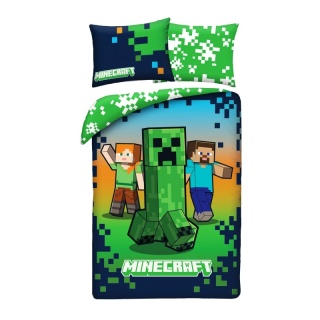 Pościel dziecięca Minecraft 140x200 mikrofibra Alex Steve Creeper