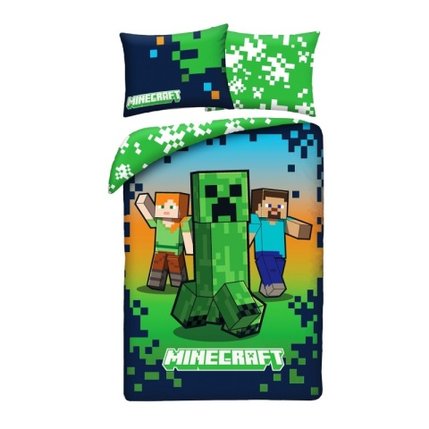 Pościel dziecięca Minecraft 140x200 mikrofibra Alex Steve Creeper