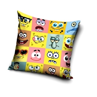 Poszewka na poduszkę jasiek SpongeBob Kanciastoporty dziecięca velvet 40x40
