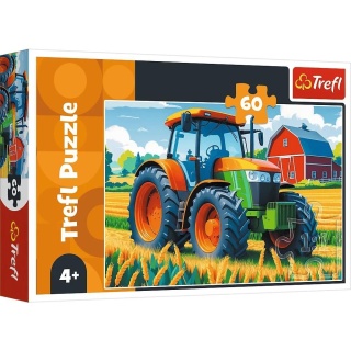 Puzzle 60 el TREFL traktor ciągnik w polu stodoła pojazd rolnika 16492