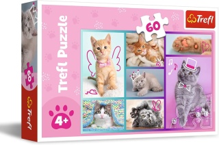 Puzzle 60 el. Słodkie kociaki koty kotki Trefl