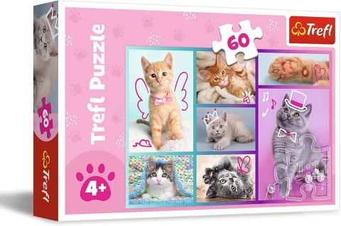 Puzzle 60 el. Słodkie kociaki koty kotki Trefl