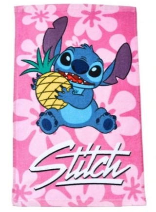 Ręcznik do rąk i twarzy przedszkola Stitch Lilo i Stich różowy 30X50
