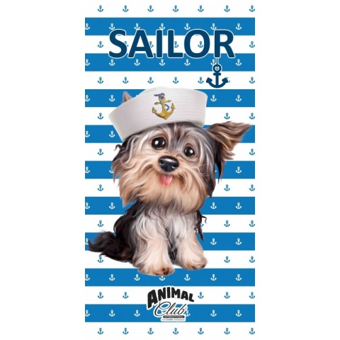 Ręcznik kąpielowy bawełniany PIESEK marynarz 70X140