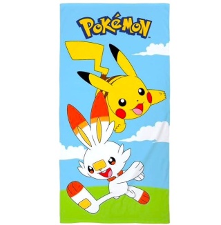 Ręcznik kąpielowy bawełniany POKEMON Pikachu i Scorbunny 70X140