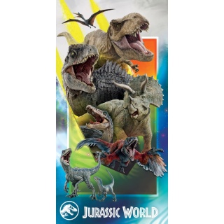 Ręcznik kąpielowy bawełniany plażowy JURASSIC WORLD DINOZAURY 70x140