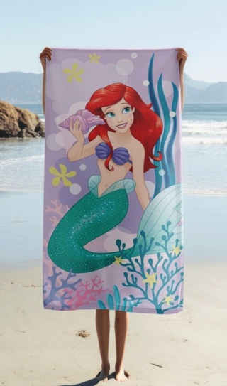 Ręcznik kąpielowy plażowy Mała Syrenka Arielka bawełniany 70X140