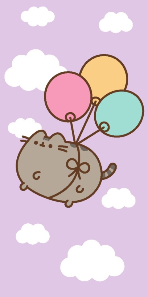 Ręcznik kąpielowy plażowy bawełniany kot pusheen z balonikami 70x140