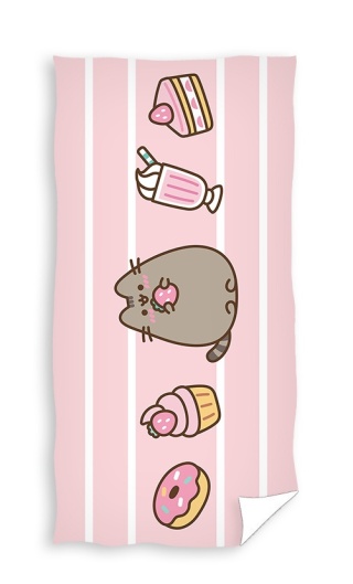 Ręcznik kąpielowy plażowy bawełniany kot pusheen z balonikami 70x140