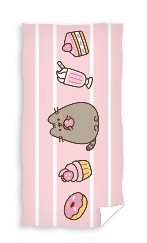 Ręcznik kąpielowy plażowy bawełniany kot pusheen z balonikami 70x140