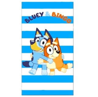 Ręcznik plażowy kąpielowy Blue szybkoschnący pieski Bingo i Bluey 70x140