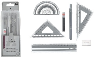 Zestaw geometryczny w pudełku 7 elementów SMART ACADEMY Interdruk