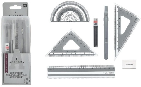 Zestaw geometryczny w pudełku 7 elementów SMART ACADEMY Interdruk