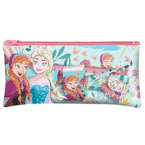 Zestaw linijka ołówek saszetka temperówka ołówek Kraina Lodu Frozen