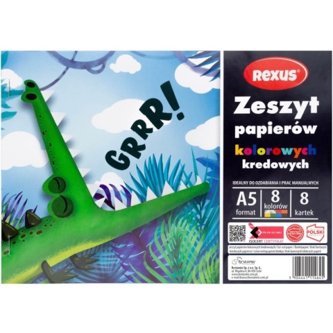 Zeszyt papierów kolorowych 8 szt A5 Benjamin