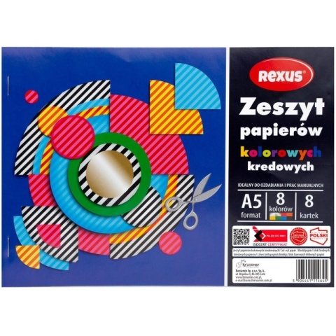 Zeszyt papierów kolorowych 8 szt A5 Benjamin