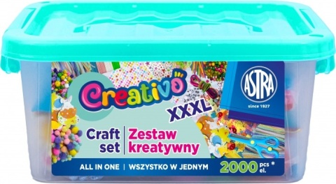 ASTRA WIELKANOC zestaw kreatywny XXXL pompony koraliki guziki druciki 2000el