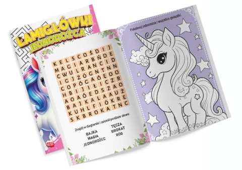 Łamigłówki jednorożca z naklejkami