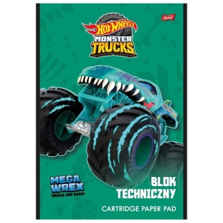 HOT WHEELS MONSTER TRUCKS wrex blok techniczny A4 190g/m2 10 kartek biały