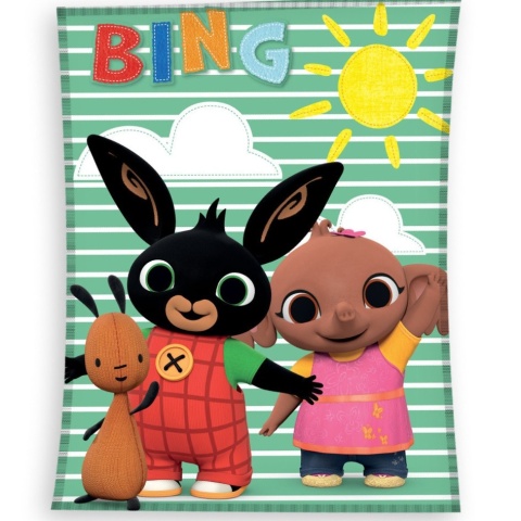 Kocyk koc pled narzuta welurowy velvet Królik Bing 150x200 cm