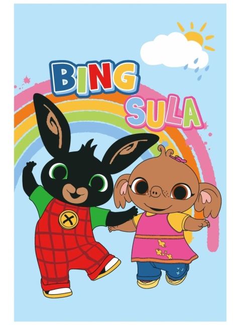 Kocyk koc polarowy dziecięcy Królik Bing Sula tęcza 100x150 cm