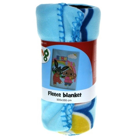 Kocyk koc polarowy dziecięcy Królik Bing Sula tęcza 100x150 cm