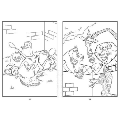 Pingwiny z Madagaskaru Kolorowanka Malbuch Colouring book