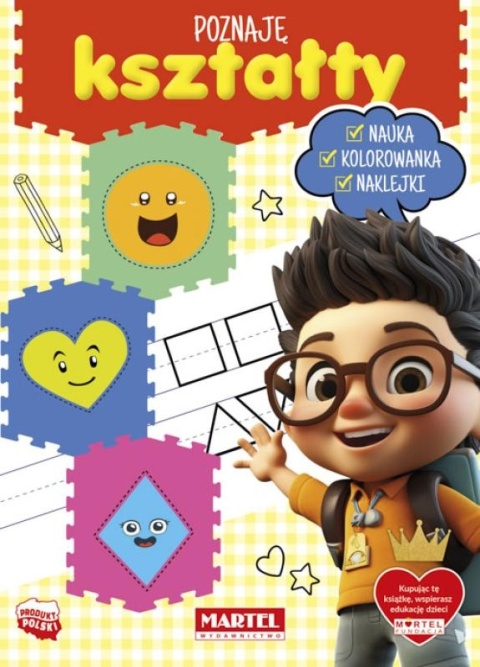 Poznaję kształty kolorowanka z naklejkami szlaczki