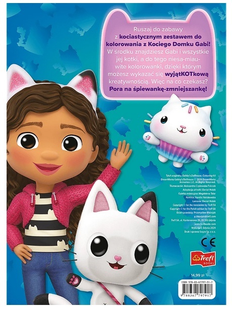 Książka aktywizująca Koci Domek Gabi. Kociastyczny zeszyt do kolorowania