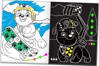 PSI PATROL Neon moc koloru kolorowanka wyklejanka 500 naklejek