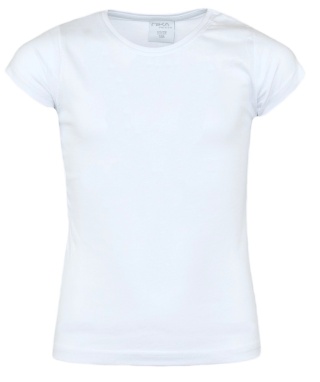 Podkoszulek dziecięcy dziewczęcy t-shirt bluzeczka BIAŁY 158/164