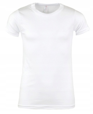 Podkoszulek dziecięcy chłopięcy t-shirt bluzeczka Biały na WF 122/128