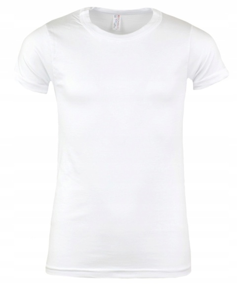 Podkoszulek dziecięcy chłopięcy t-shirt bluzeczka Biały na WF 158/164