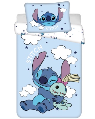 Pościel bawełniana komplet dwustronna 100x135 + 40x60 Lilo i Stitch Chmurka