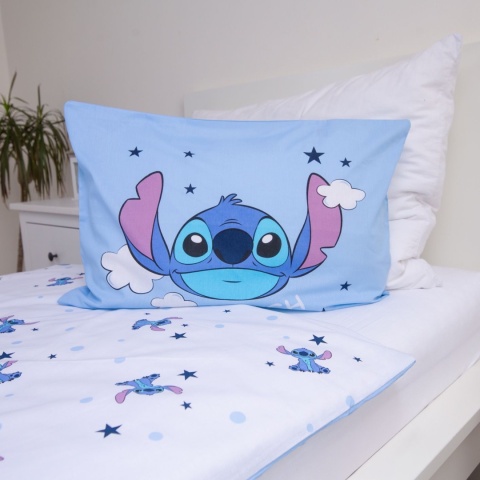 Pościel bawełniana komplet dwustronna 100x135 + 40x60 Lilo i Stitch Chmurka