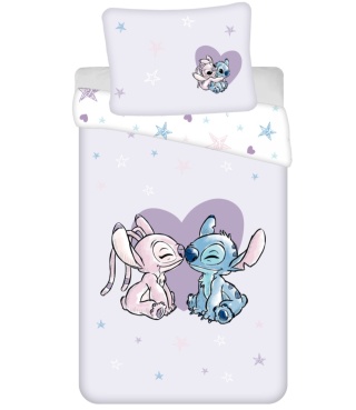 Pościel bawełniana komplet pościeli LILO I STITCH serce 140x200 cm