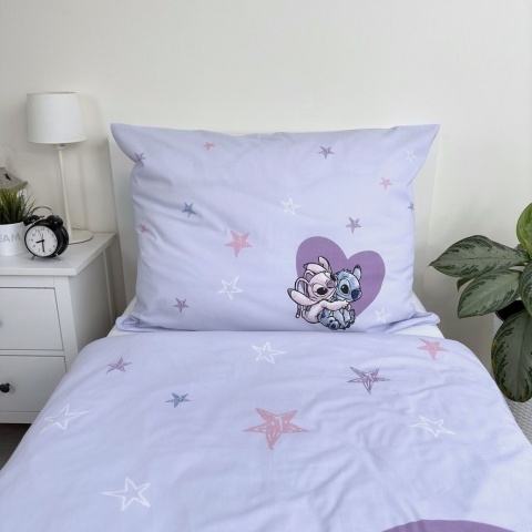 Pościel bawełniana komplet pościeli LILO I STITCH serce 140x200 cm