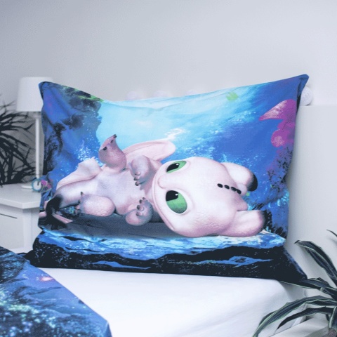 Pościel bawełniana komplet pościeli Jak wytresować smoka 140x200 cm