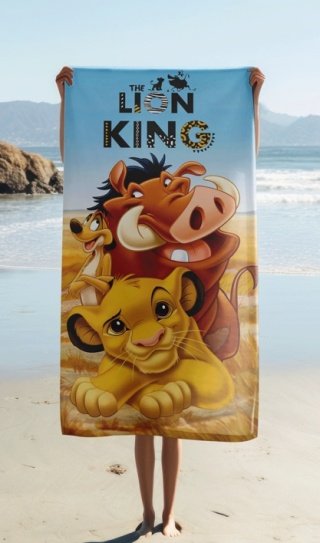 Ręcznik kąpielowy bawełniany KRÓL LEW Timon Pumba Simba 70X140