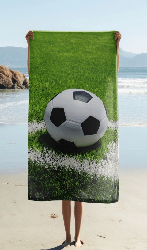 Ręcznik kąpielowy bawełniany plażowy piłka boisko sport 70x140