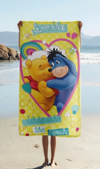 Ręcznik kąpielowy bawełniany plażowy Kubuś Puchatek i Kłapouchy 70x140