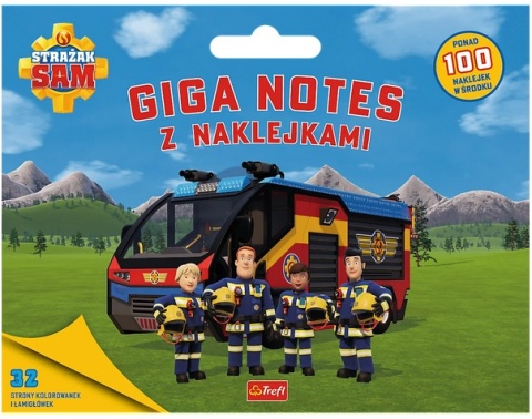Strażak Sam gigantyczny notes za zadaniami kolorowanka naklejki