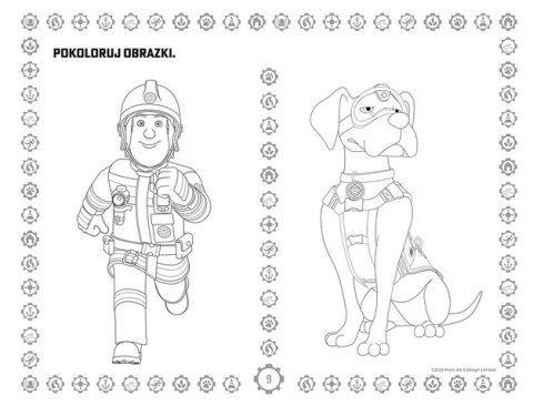 Strażak Sam gigantyczny notes za zadaniami kolorowanka naklejki